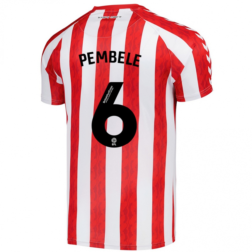 Men Football Timothée Pembélé #6 Red White Home Jersey 2024/25 T-Shirt Australia