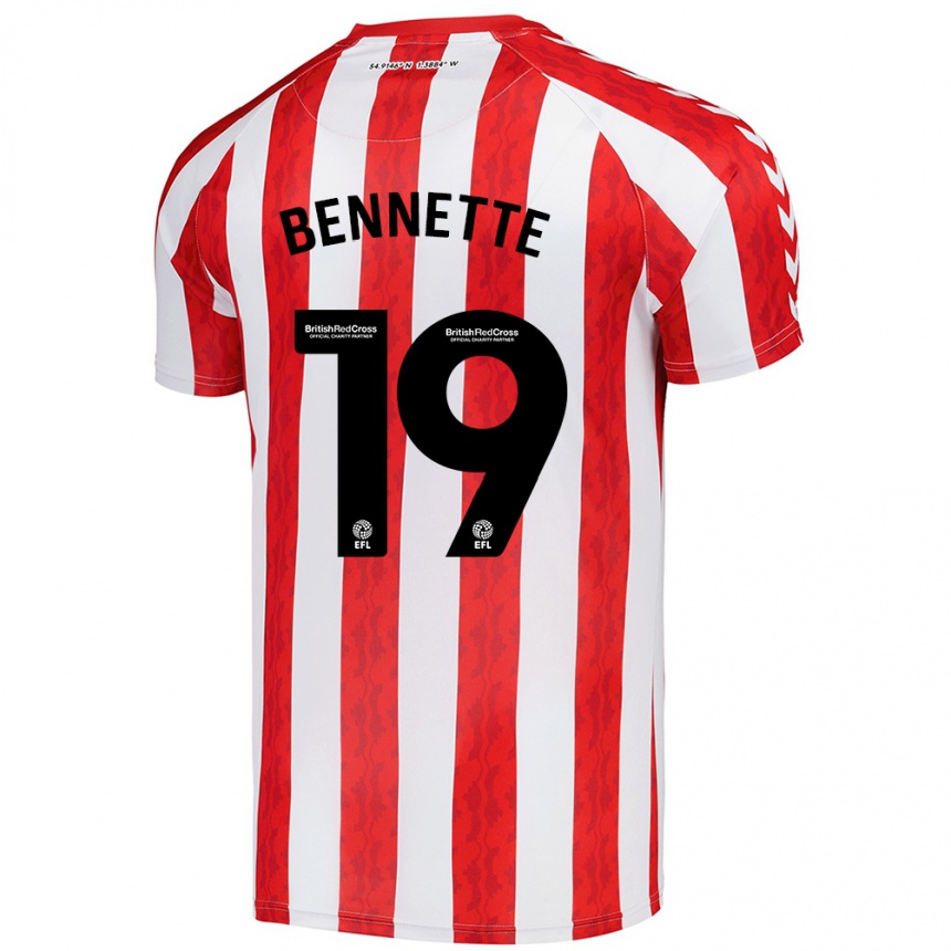 Men Football Jewison Bennette #19 Red White Home Jersey 2024/25 T-Shirt Australia