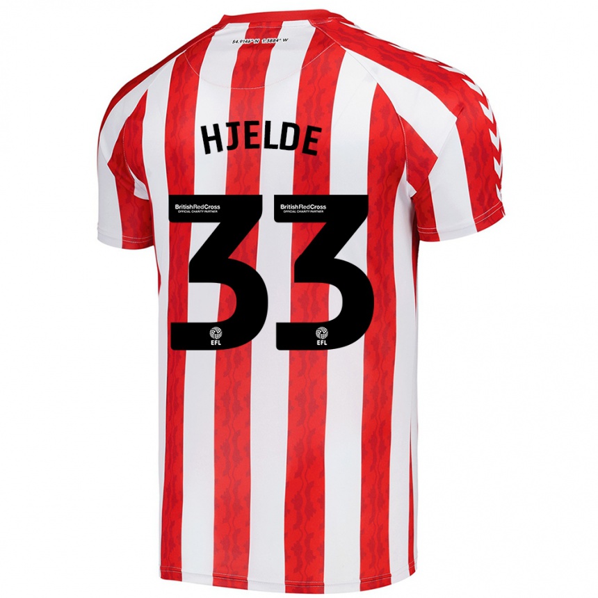 Men Football Leo Fuhr Hjelde #33 Red White Home Jersey 2024/25 T-Shirt Australia