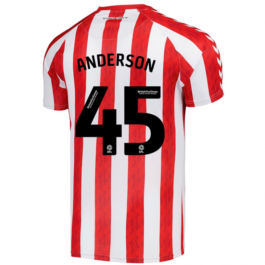 Men Football Joe Anderson #45 Red White Home Jersey 2024/25 T-Shirt Australia