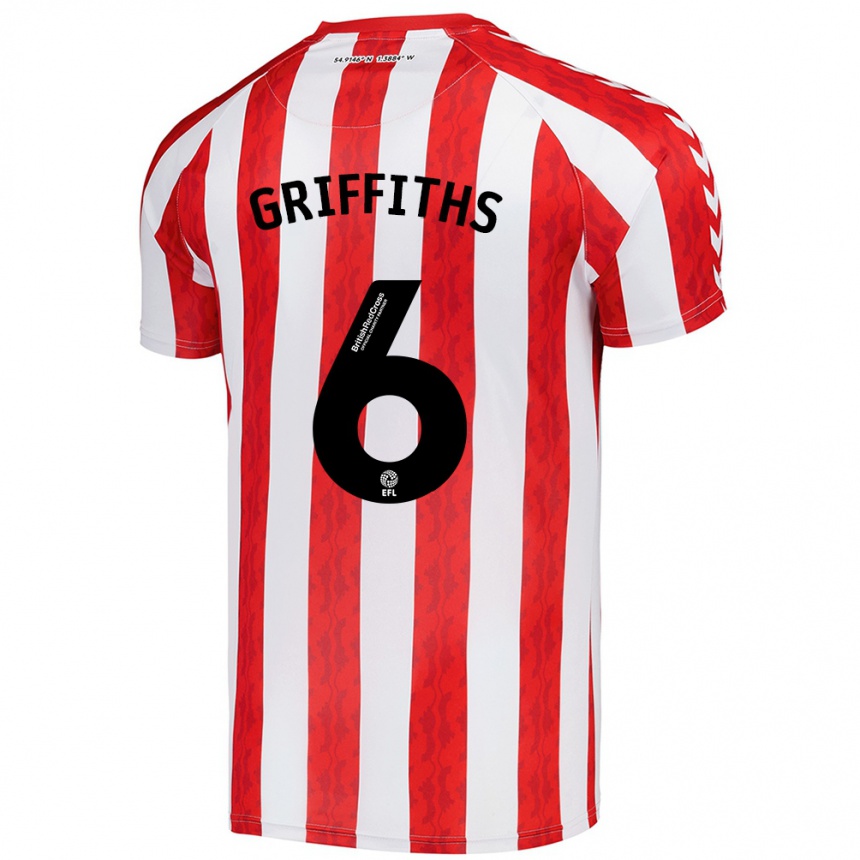 Men Football Louise Griffiths #6 Red White Home Jersey 2024/25 T-Shirt Australia