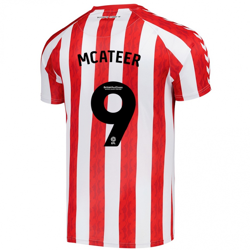 Men Football Mary Mcateer #9 Red White Home Jersey 2024/25 T-Shirt Australia