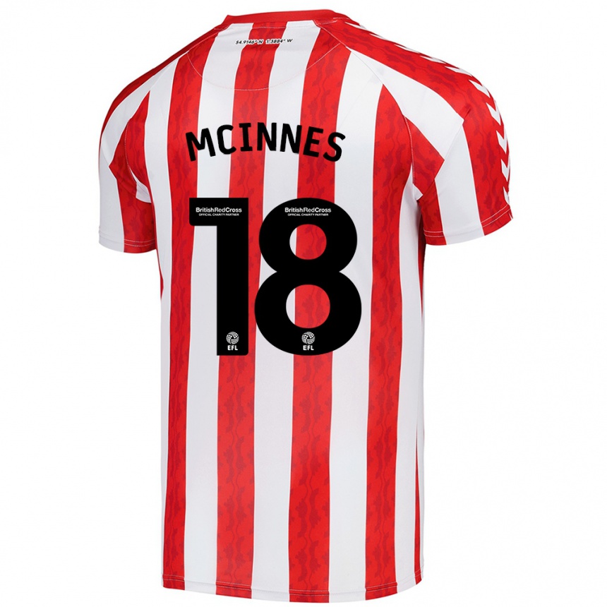 Men Football Libby Mcinnes #18 Red White Home Jersey 2024/25 T-Shirt Australia