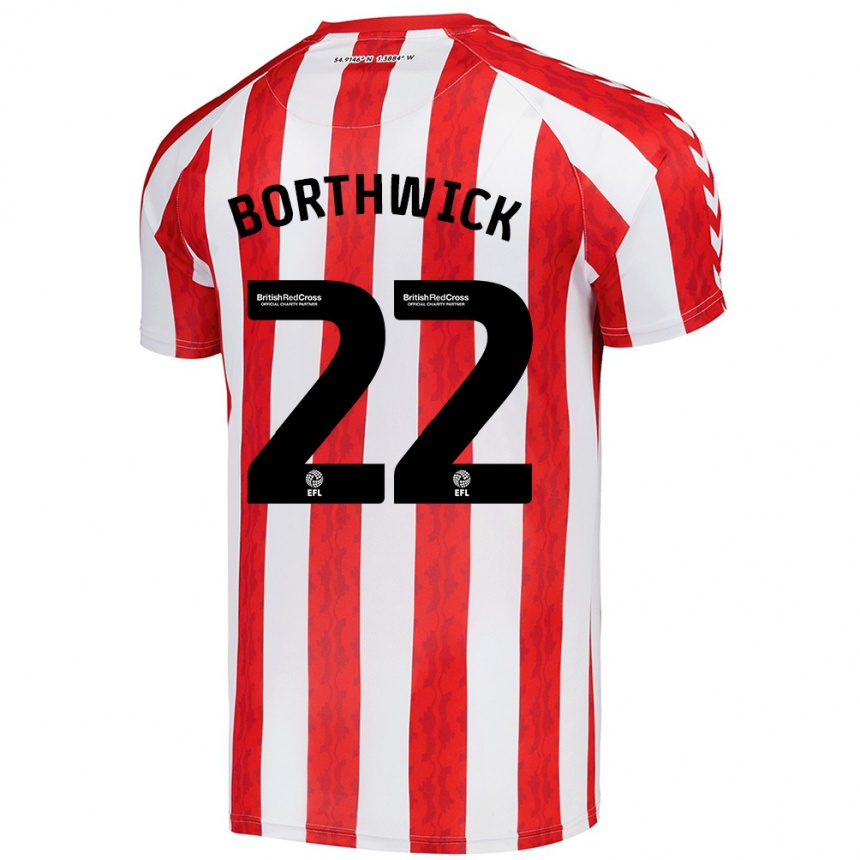 Men Football Megan Borthwick #22 Red White Home Jersey 2024/25 T-Shirt Australia