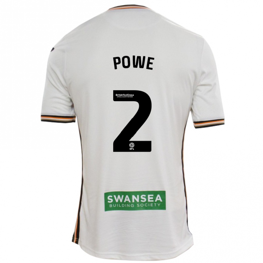 Men Football Alicia Powe #2 White Home Jersey 2024/25 T-Shirt Australia