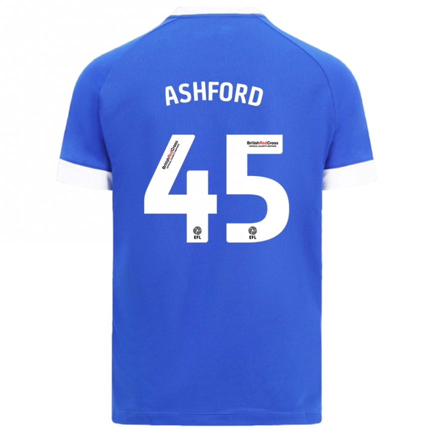 Men Football Cian Ashford #45 Sky Blue Home Jersey 2024/25 T-Shirt Australia