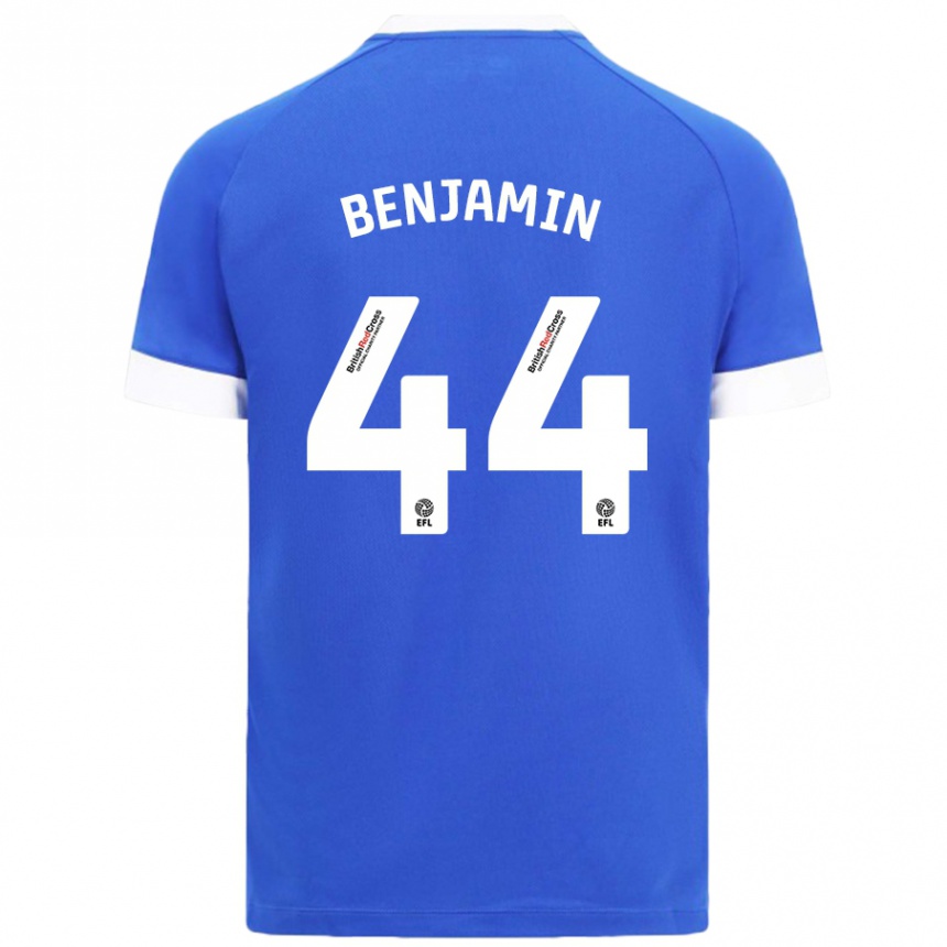 Men Football Xavier Benjamin #44 Sky Blue Home Jersey 2024/25 T-Shirt Australia