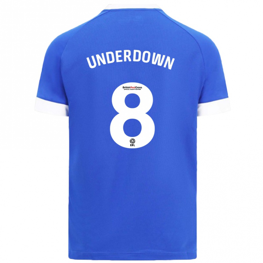 Men Football Kanisha Underdown #8 Sky Blue Home Jersey 2024/25 T-Shirt Australia