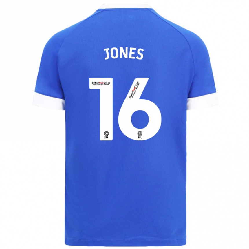 Men Football Ellie Jones #16 Sky Blue Home Jersey 2024/25 T-Shirt Australia