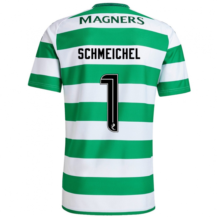 Men Football Kasper Schmeichel #1 Green White Home Jersey 2024/25 T-Shirt Australia