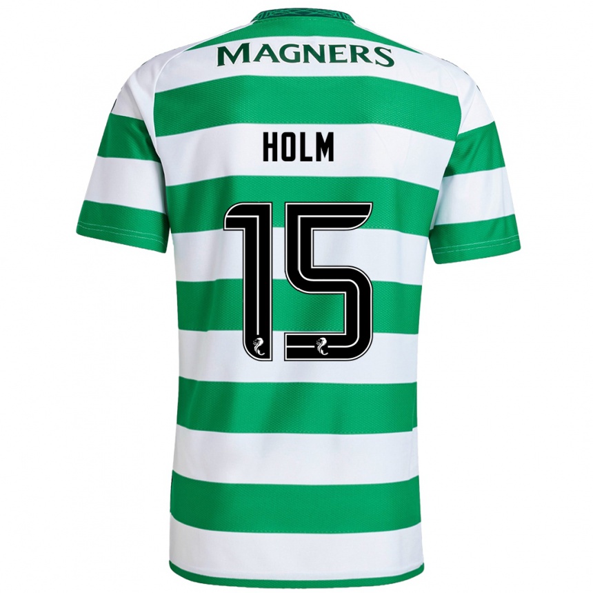 Men Football Odin Thiago Holm #15 Green White Home Jersey 2024/25 T-Shirt Australia