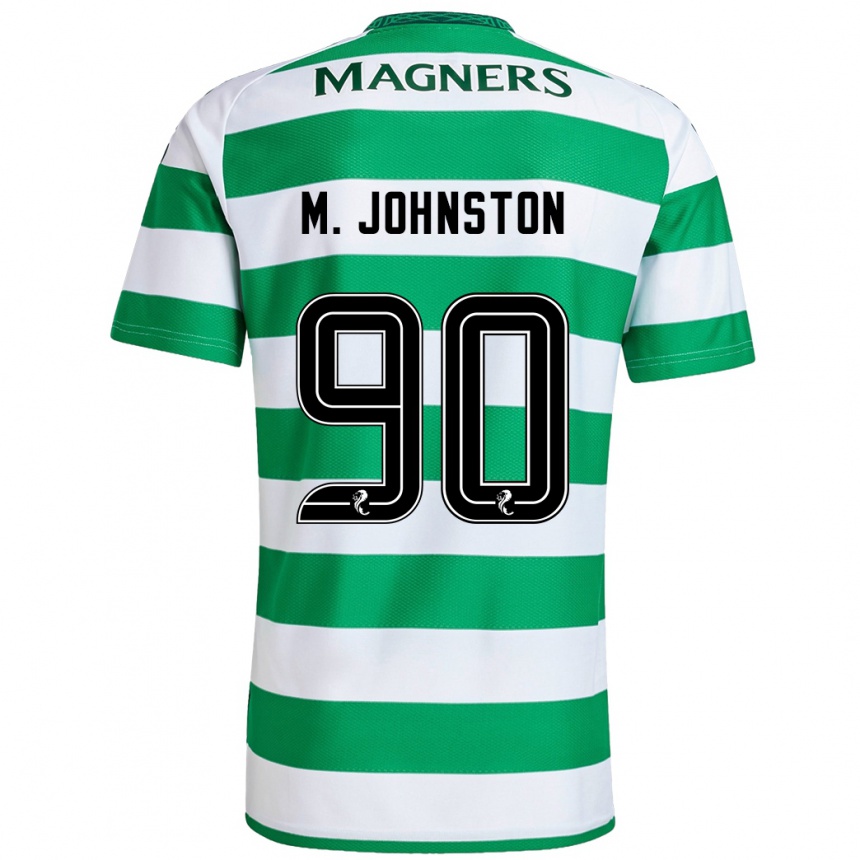 Men Football Mikey Johnston #90 Green White Home Jersey 2024/25 T-Shirt Australia