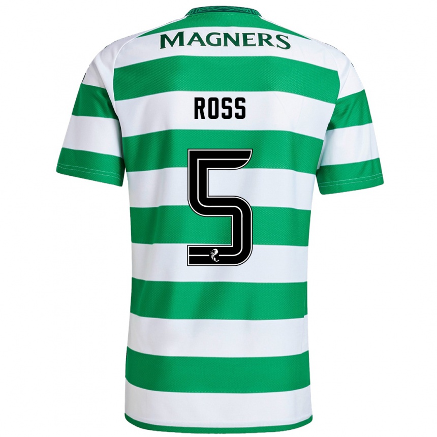 Men Football Natalie Ross #5 Green White Home Jersey 2024/25 T-Shirt Australia