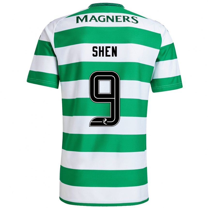 Men Football Shen Mengyu #9 Green White Home Jersey 2024/25 T-Shirt Australia