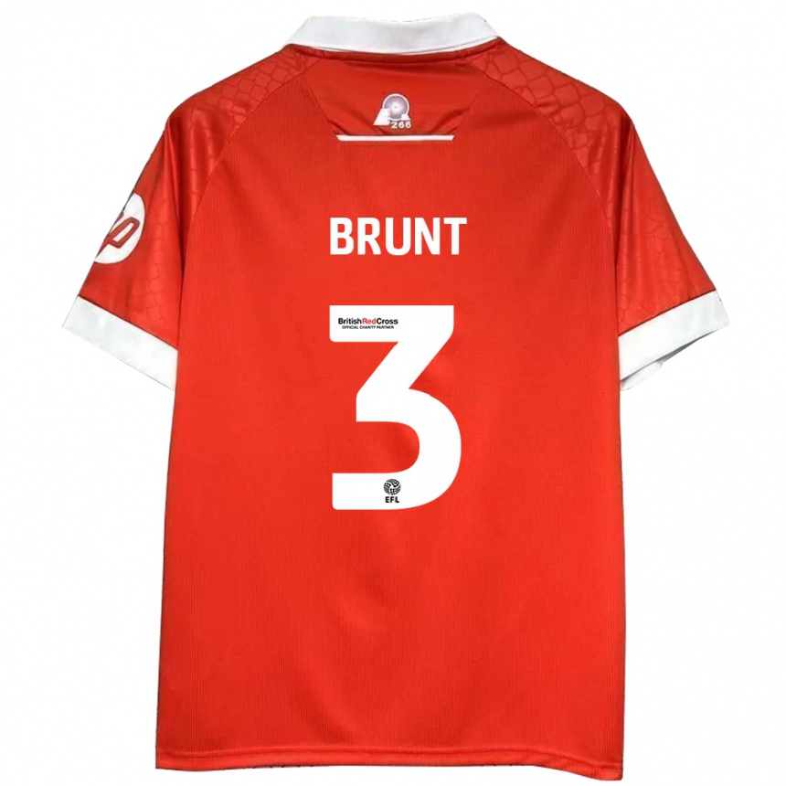 Men Football Lewis Brunt #3 Red White Home Jersey 2024/25 T-Shirt Australia