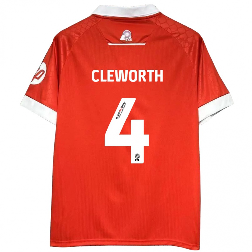 Men Football Max Cleworth #4 Red White Home Jersey 2024/25 T-Shirt Australia