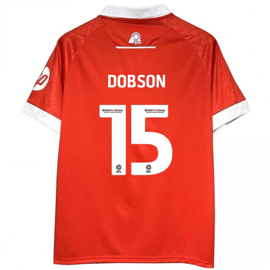 Men Football George Dobson #15 Red White Home Jersey 2024/25 T-Shirt Australia