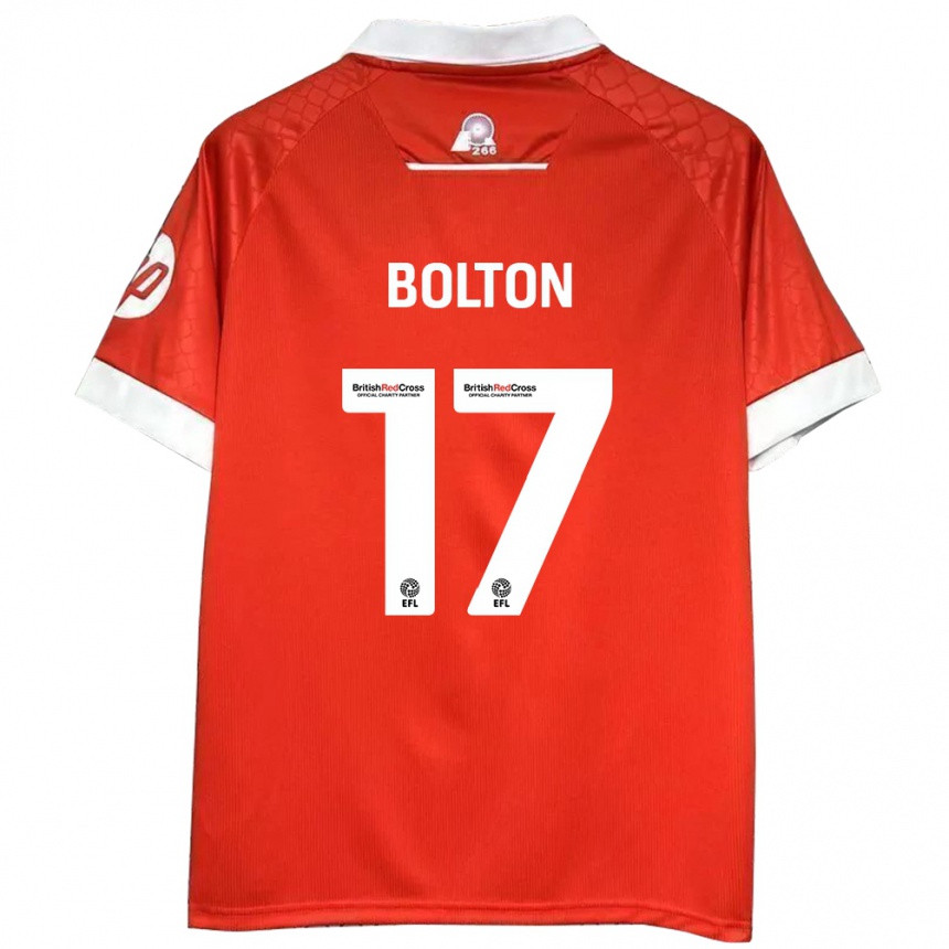 Men Football Luke Bolton #17 Red White Home Jersey 2024/25 T-Shirt Australia