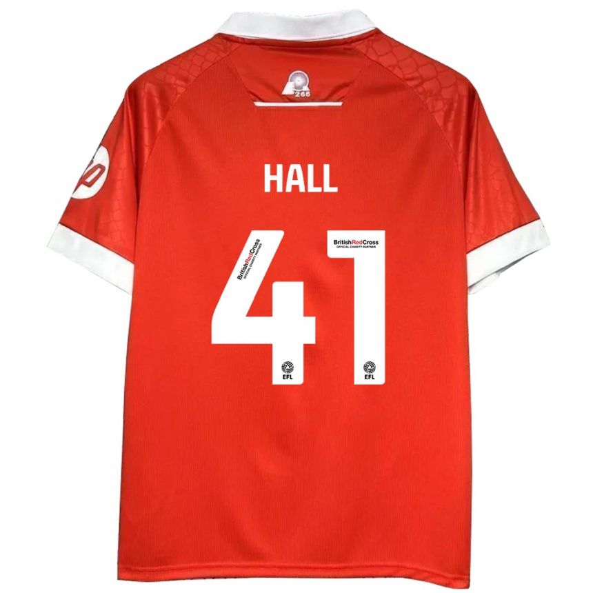 Men Football Liam Hall #41 Red White Home Jersey 2024/25 T-Shirt Australia