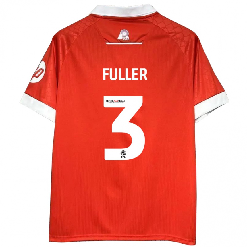 Men Football Olivia Fuller #3 Red White Home Jersey 2024/25 T-Shirt Australia