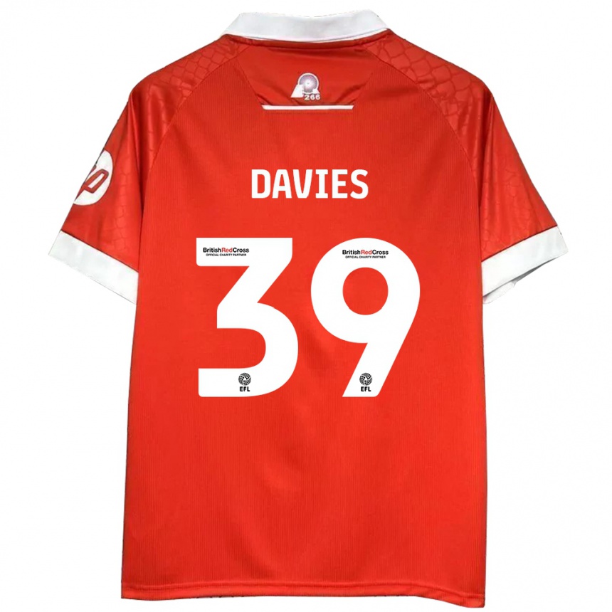 Men Football Daniel Davies #39 Red White Home Jersey 2024/25 T-Shirt Australia