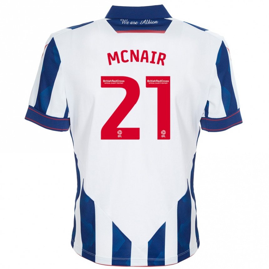 Men Football Paddy Mcnair #21 White Dark Blue Home Jersey 2024/25 T-Shirt Australia