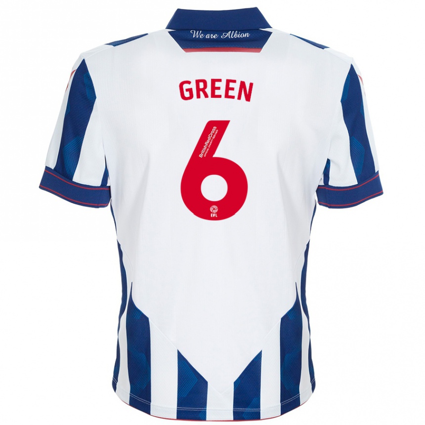 Men Football Isabel Green #6 White Dark Blue Home Jersey 2024/25 T-Shirt Australia