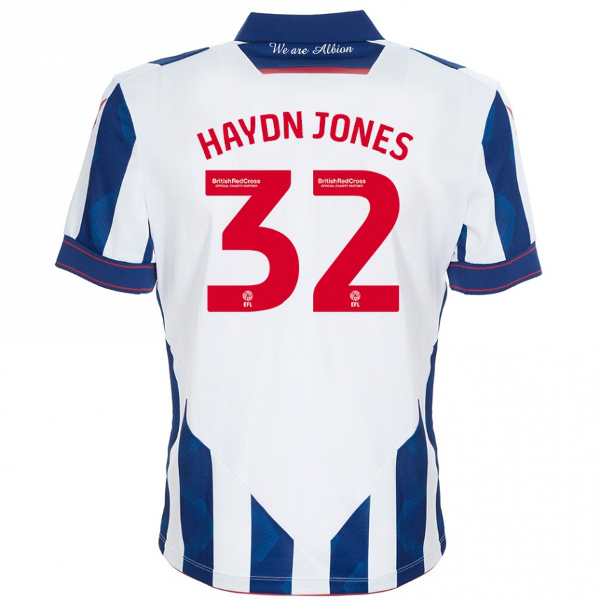 Men Football Mackenzie Haydn Jones #32 White Dark Blue Home Jersey 2024/25 T-Shirt Australia