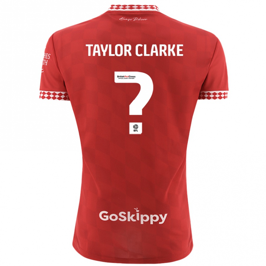 Men Football Omar Taylor-Clarke #0 Red Home Jersey 2024/25 T-Shirt Australia