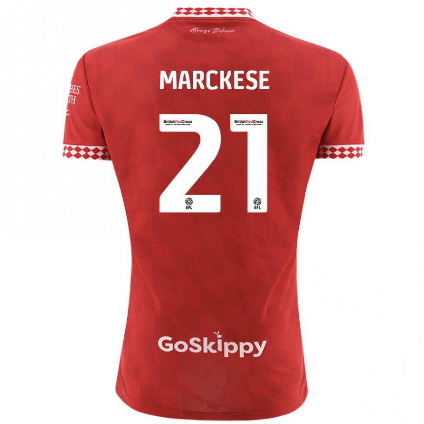 Men Football Kaylan Marckese #21 Red Home Jersey 2024/25 T-Shirt Australia