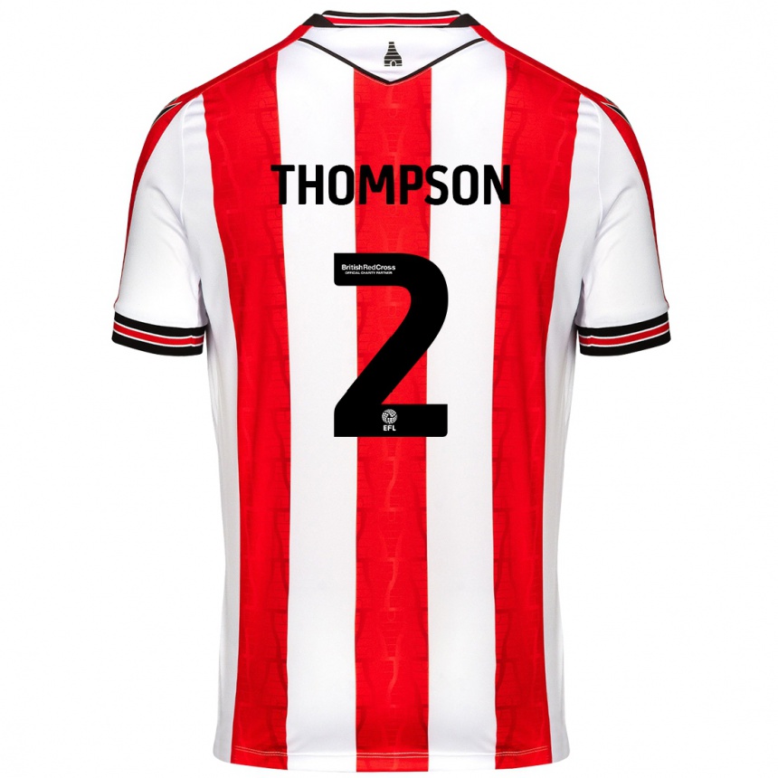 Men Football Sophie Thompson #2 Red White Home Jersey 2024/25 T-Shirt Australia