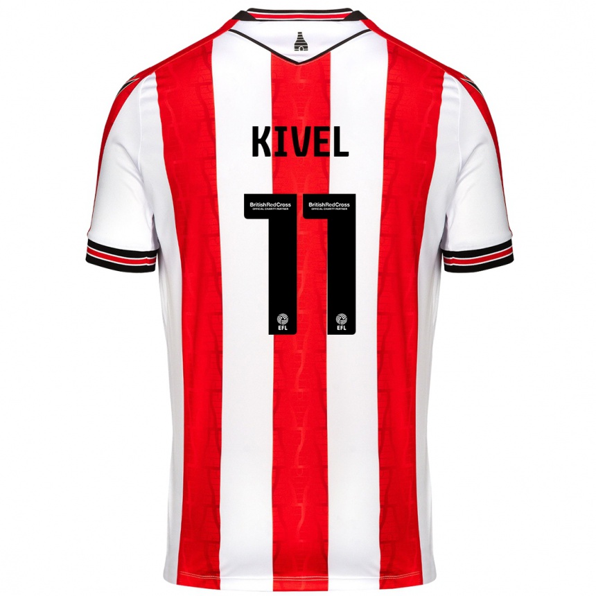 Men Football Roisin Kivel #11 Red White Home Jersey 2024/25 T-Shirt Australia