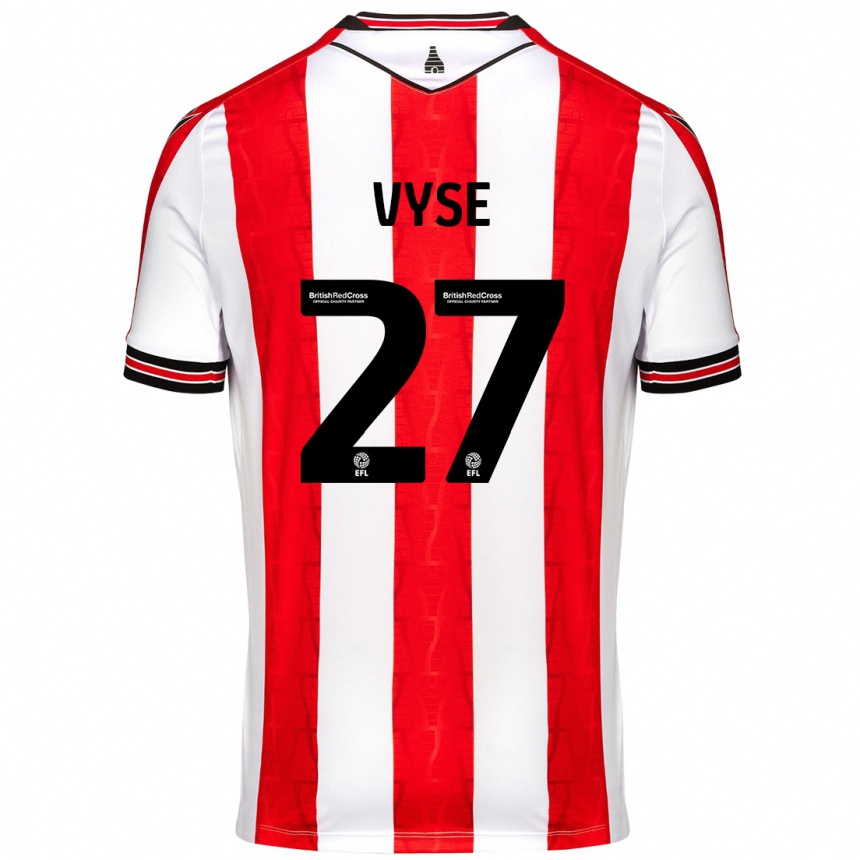 Men Football Ryah Vyse #27 Red White Home Jersey 2024/25 T-Shirt Australia