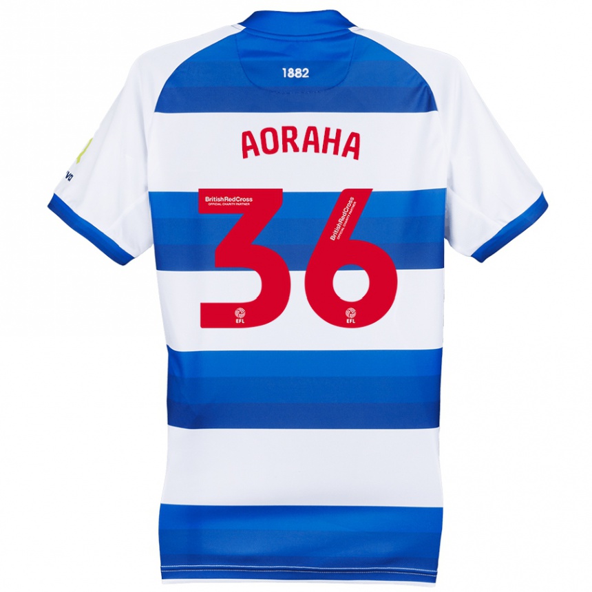 Men Football Alexander Aoraha #36 White Blue Home Jersey 2024/25 T-Shirt Australia