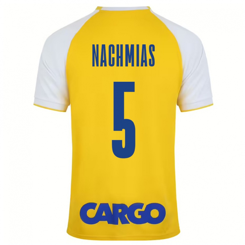 Men Football Idan Nachmias #5 Yellow White Home Jersey 2024/25 T-Shirt Australia