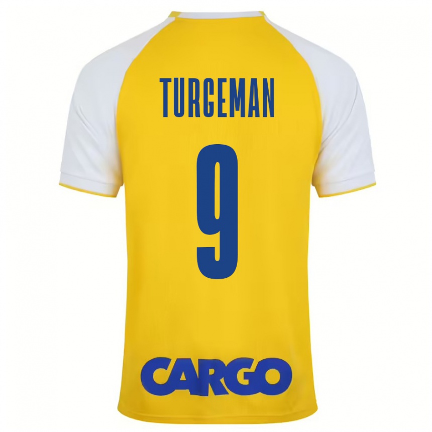 Men Football Dor Turgeman #9 Yellow White Home Jersey 2024/25 T-Shirt Australia