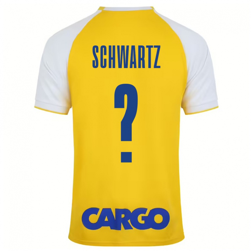 Men Football Noam Schwartz #0 Yellow White Home Jersey 2024/25 T-Shirt Australia