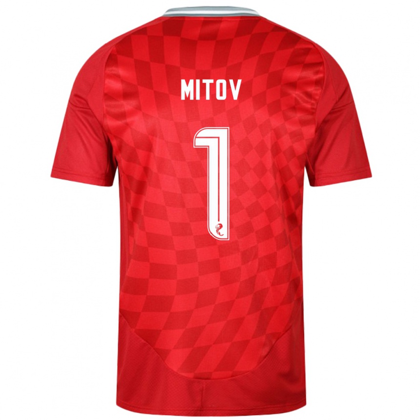 Men Football Dimitar Mitov #1 Red Home Jersey 2024/25 T-Shirt Australia