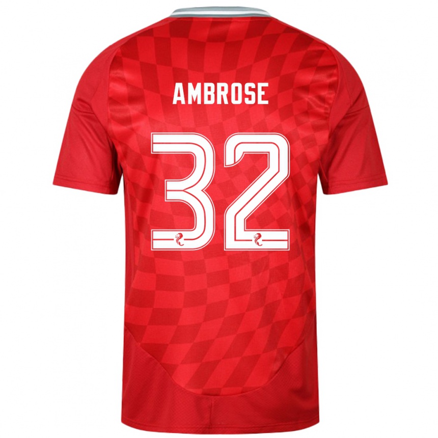 Men Football Peter Ambrose #32 Red Home Jersey 2024/25 T-Shirt Australia