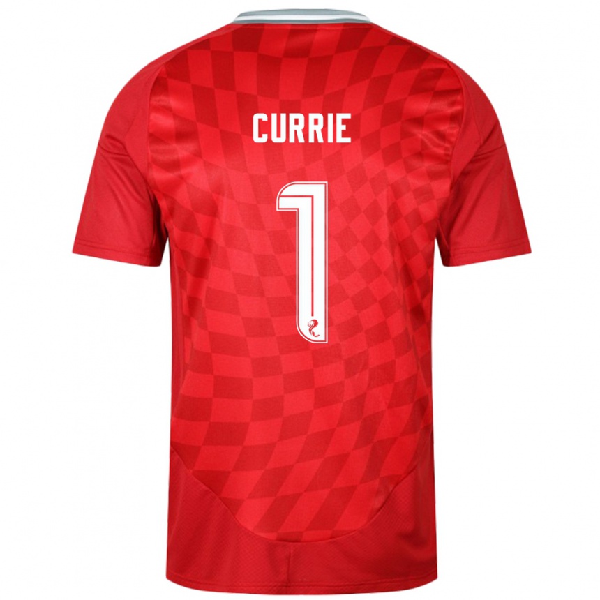 Men Football Jennifer Currie #1 Red Home Jersey 2024/25 T-Shirt Australia