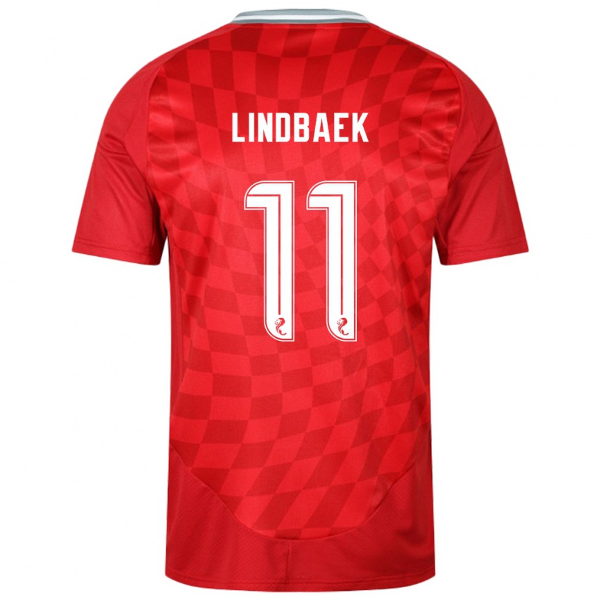 Men Football Adele Lindbaek #11 Red Home Jersey 2024/25 T-Shirt Australia