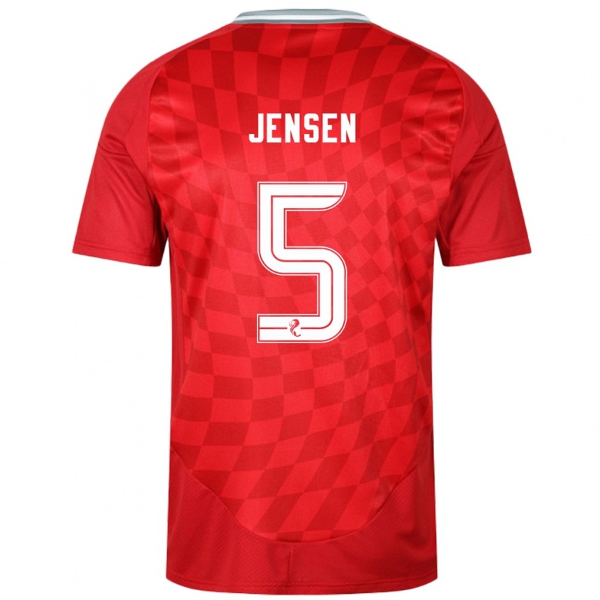 Men Football Richard Jensen #5 Red Home Jersey 2024/25 T-Shirt Australia