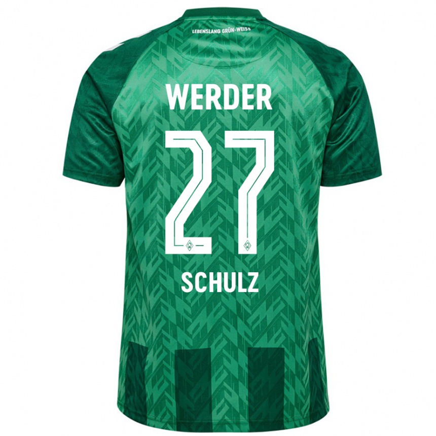 Men Football Ole Schulz #27 Green Home Jersey 2024/25 T-Shirt Australia