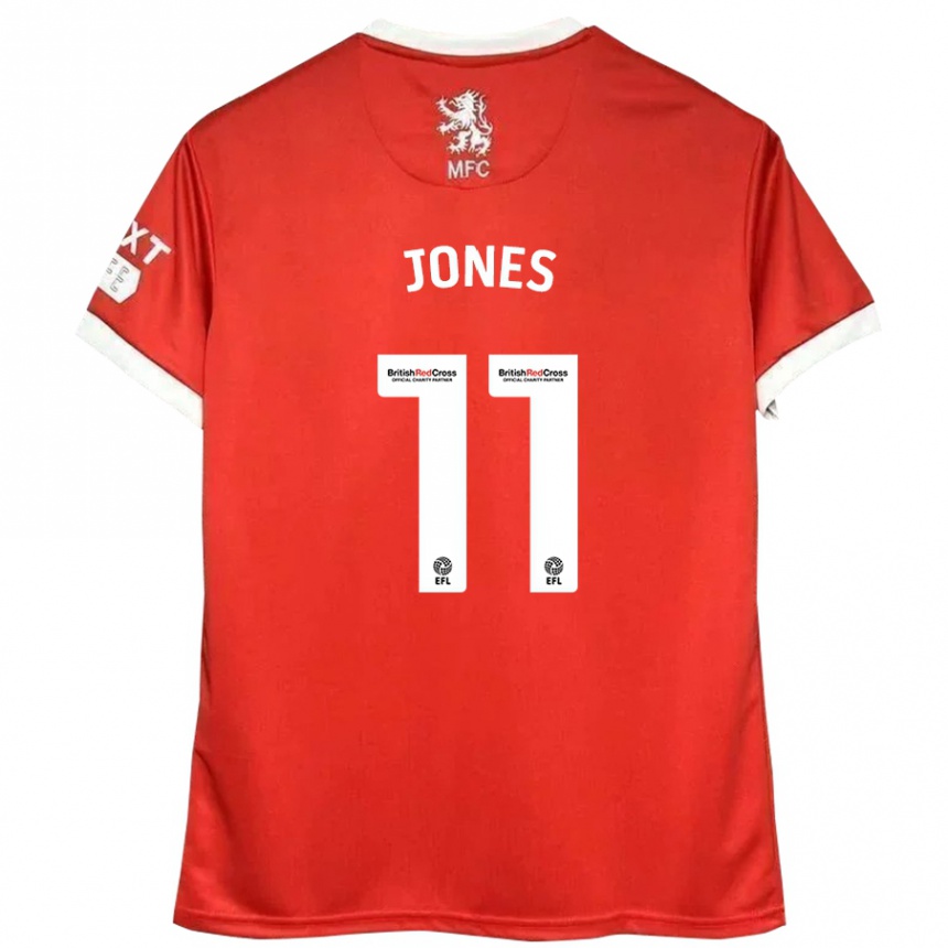 Men Football Isaiah Jones #11 Red White Home Jersey 2024/25 T-Shirt Australia