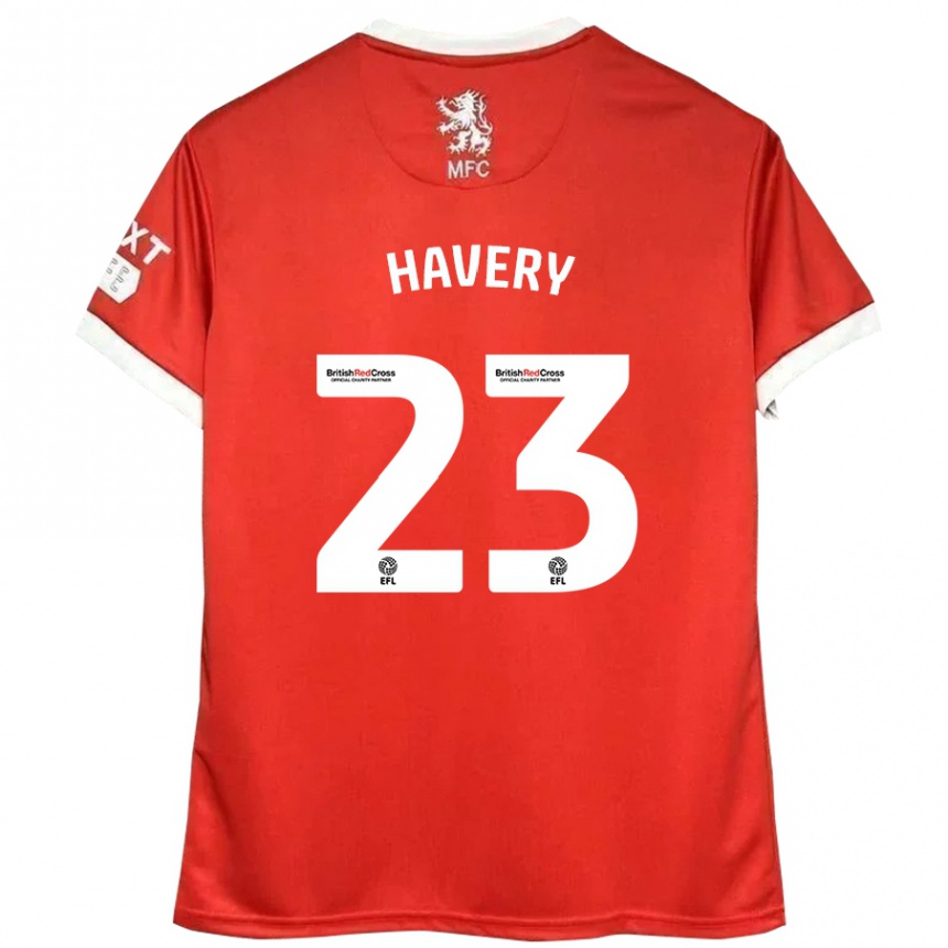 Men Football Nicole Havery #23 Red White Home Jersey 2024/25 T-Shirt Australia