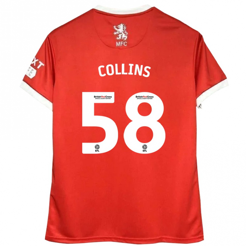 Men Football Sam Collins #58 Red White Home Jersey 2024/25 T-Shirt Australia