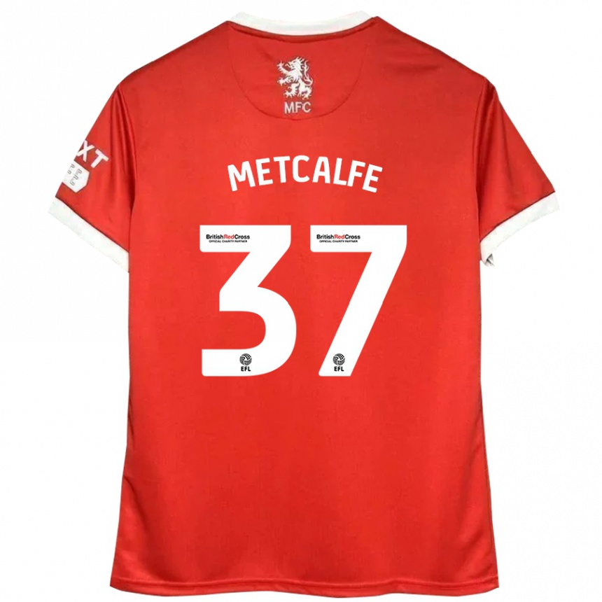 Men Football Max Metcalfe #37 Red White Home Jersey 2024/25 T-Shirt Australia