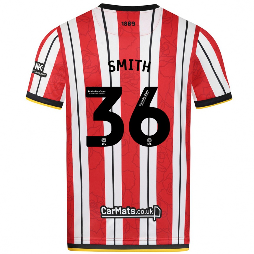 Men Football Joshua Smith #36 Red White Stripes Home Jersey 2024/25 T-Shirt Australia