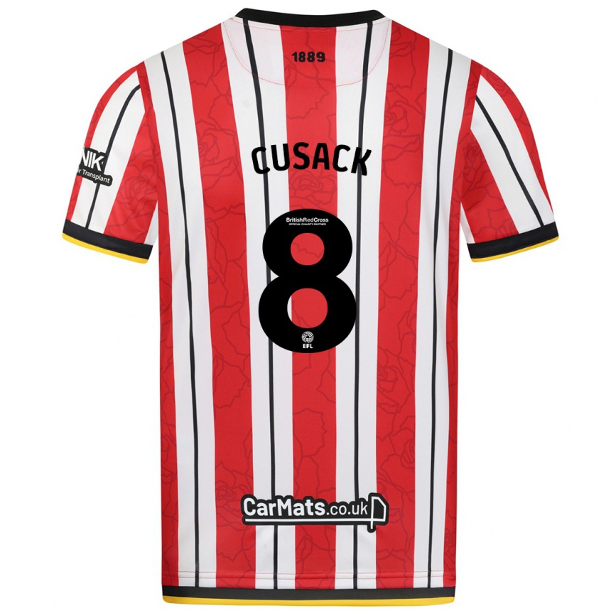 Men Football Maddy Cusack † #8 Red White Stripes Home Jersey 2024/25 T-Shirt Australia