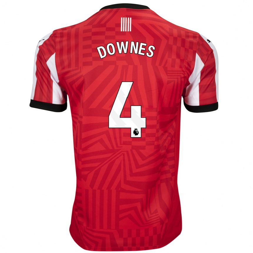 Men Football Flynn Downes #4 Red White Home Jersey 2024/25 T-Shirt Australia